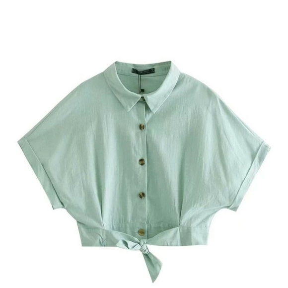 NWOT CODE X MODE Women's Knot Hem Button Size Smal - Picture 1 of 5